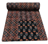 Indische Baumwolle Kantha Quilt Bettwäsche Bettüberwurf Sofaüberwurf Tagesdecke Queen Size Handgemacht Vintage Decke Gudri Ajrekh Patchwork